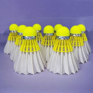 Yellow Badminton Training Shuttlecock Goose Flex Feather Stable Badminton