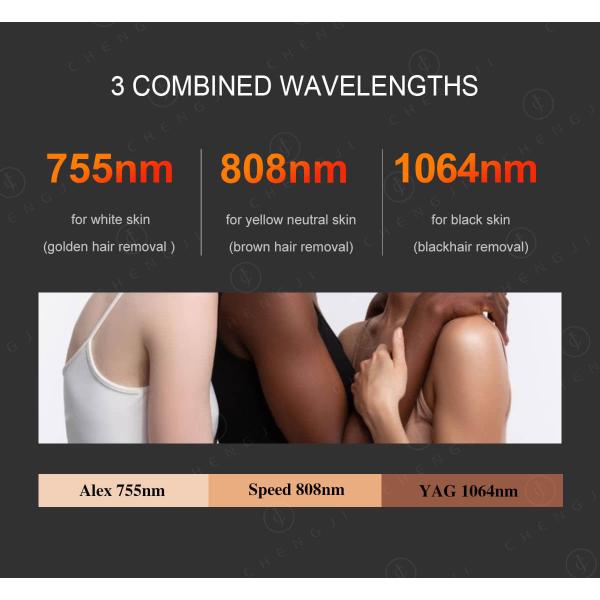 Commercial Hair Removal Laser Treatment Machine 1200w Epilation Laser Machine Three Wave