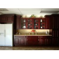 China Marble stone Countertop Solid Wood Kitchen Furniture , White Closeout Kitchen Cabinets for sale