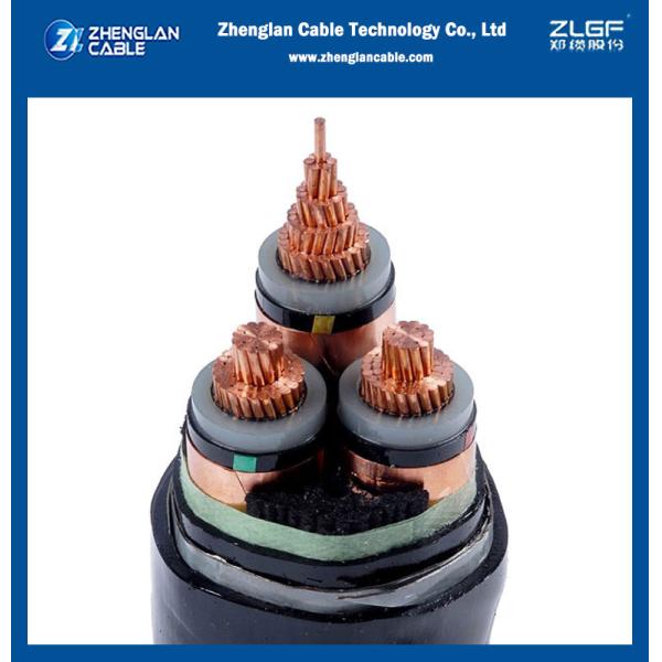 Three Core 12/20kV XLPE Cable Copper / Aluminum Medium Voltage PVC Outer Sheath N2XSY NA2XSY IEC60502,IEC 60228,IEC60332