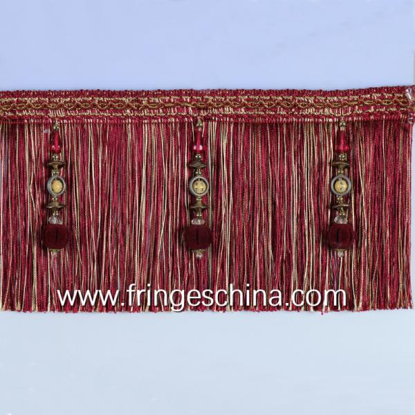 Quality Latest decorative OEM custom design tassel fringe for curtain cushion trimmings for sale