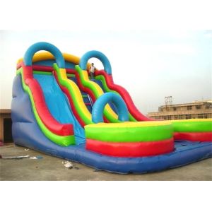 Commercial PVC Tarpaulin Inflatable Theme Park With Double Slide Combo
