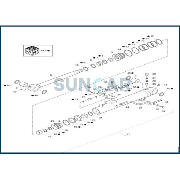 XKCD-03427 XKCD03427 Dipper Cylinder Seal Repair Kit for CNH Excavator CX26C