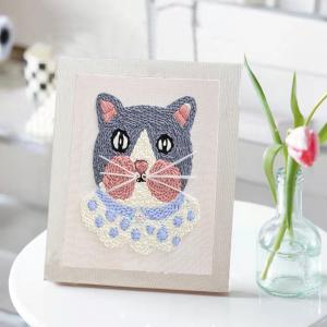 Wholesale Seven Craft Milk Cotton Cute Cat Punch Needle DIY Kit For Beginners from china suppliers