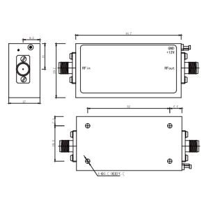4 To 8 GHz C Band Power Amplifier P1dB 20 dBm Balanced RF Power Amplifier