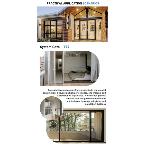YATTON High Quality Customized Thermal Break Folding Doors Double-layer Insulated Tempered Glass Modern Design 5-Year Warranty