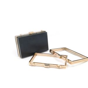 2019 New style 18*10.5 CM gold square shape metal clutch purse frame with