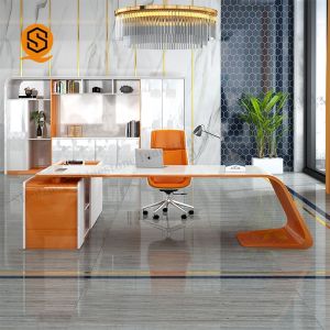 Seamless Joint Solid Surface Office Furniture L Shape Office Table