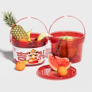 Plastic Food Storage Buckets With Lids 300ml 500ml 1L 2L Food Grade Transparent