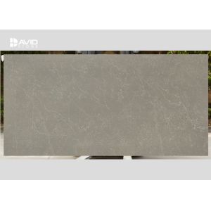 Durability Gray Quartz Slab With White Veins For Making Kitchen Vanity Tops