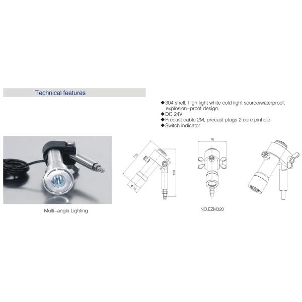 Stainless Steel Sight Glass Multi - angle light industrial lighting 304 shell with weld connection