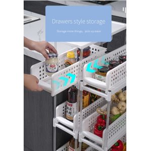 Plastic Seasoning Drawer Organizer Shelf 45.5X14X37cm Multifunction