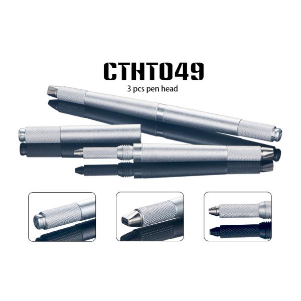 3 Heads Metal 3D Manual Tattoo Pen 7 9 11 12 14 17 18 U 21 Pin Blade