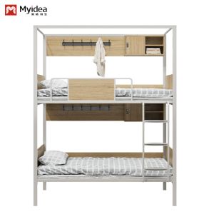 China Student Dormitory Double Decker Iron Frame Bunk Bed on sale