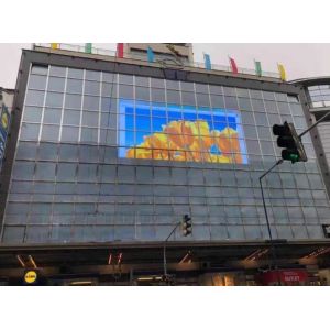 3500cd/ M² Transparent Glass LED Screens Display FCC IP43 12m For Jewelry Store