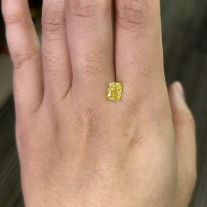 1.24 Carat VVS2 Lab Created Yellow Diamond Radiant Cut