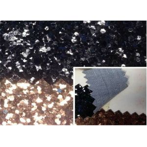 Grade 3 Chunky 3D Champagne Glitter Fabric 1.2mm Thickness PU Fabric With 3D