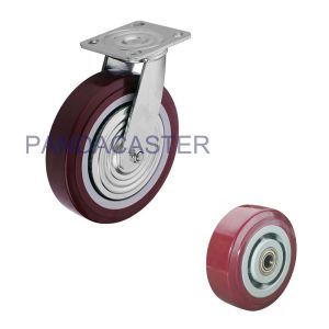 8 Inch Heavy Duty Caster Wheels , Polyurethane Swivel Casters