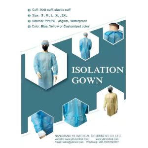 Knitted Cuff Protective Isolation Gown Waterproof Elastic Disposable