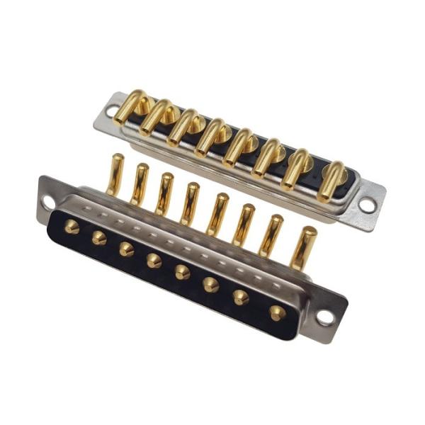 Full Gold Plated D-SUB High Power 8W8 Male Right Angle DIP Connector For Medical