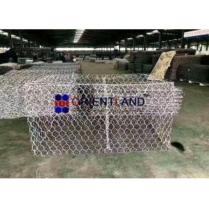 Iso 9001 Galfan Coastal Defence Woven Mesh Gabions / Welded Gabion Wall