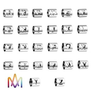 26Pcs Mirror Polished Hollow Uppercase Initials Alphabet Charms