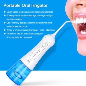 Water Flosser Cordless, Portable Teeth Cleaner With 3 Modes, Powerful Cleaning,