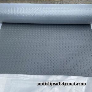 Grey TPE Rubber Floor Mat 5mm Thickness Coin Rubber Garage Flooring Matting