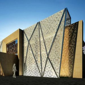 Prefab Aluminium Curtain Wall Decoiling Metal Stud Curtain Wall Framing