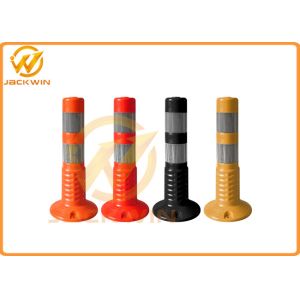 Reflective Orange 45cm Traffic Warning Post , Waterproof Road Reflector Posts