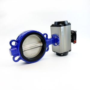 Pneumatic Actuated Water Butterfly Valves DN50-DN400 For Semi Lug Connection And