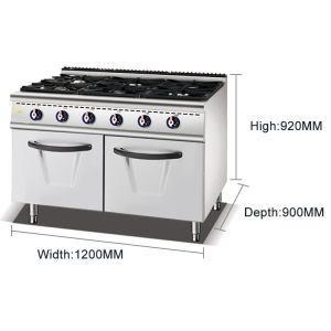 China Cooking Equipment GL-ZH-RA-6A Low Noise Gas Cooker with Adjustable Temperature on sale