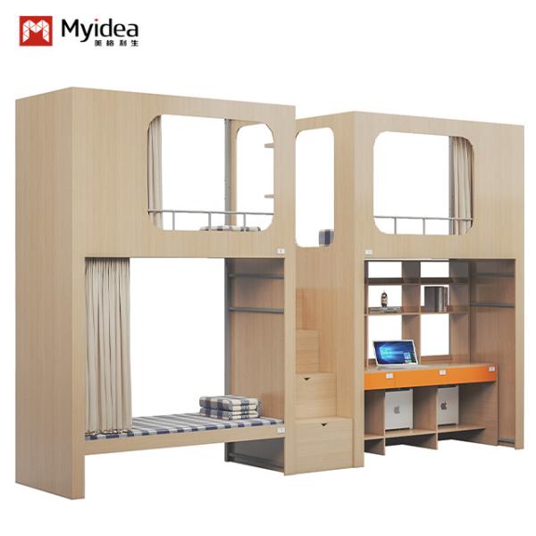 Quality Space utilization and privacy strong three-person apartment bed with shared stairs Support customization for sale