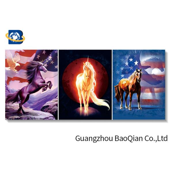 Horse Stock Free Sample Poster With MDP Frame , Pet Lenticular 3d Pictures For