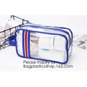 China Modern Fashion Travel Portable Transparent PVC Customized Logo Cosmetic Pouch,PVC Cosmetic Pouch With red Zipper on sale
