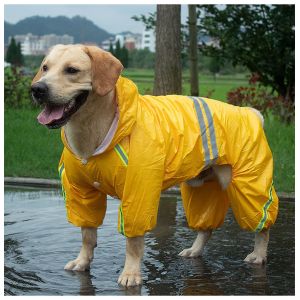 Breathable Adjustable Lightweight Rainproof Hoodie Dog Clothes Raincoat