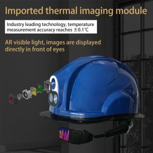 Face Recognition Smart Thermal Imaging Safety Helmet Camera High Precision