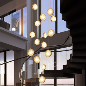 China New modern pendant light loft for living room ball crystal villa scandinavian chandelier(WH-NC-63) on sale