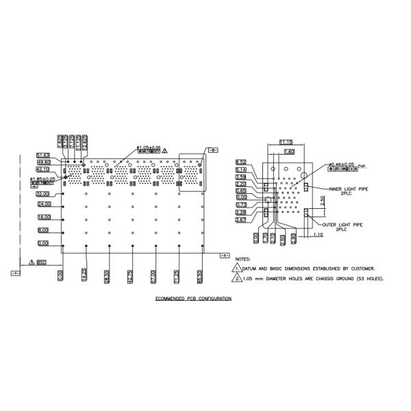 Energy Saving Fiber SFP Cage Connector 2 * 6 Ports With Grounding Pin Connector