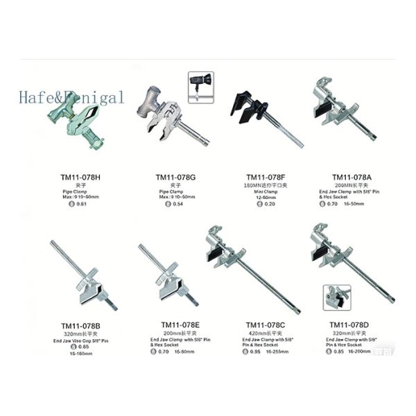 Adjustable Pipe & End Jaw Clamps for Stage, Studio, and Construction Rigging