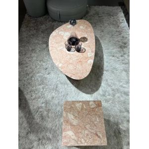 PinkShell Natural Marble Table Handcrafted For Versatile Applications