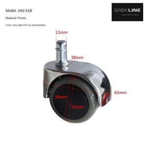 Effortless Glide 50mm Office Chair Caster With Durable Card Test Insert