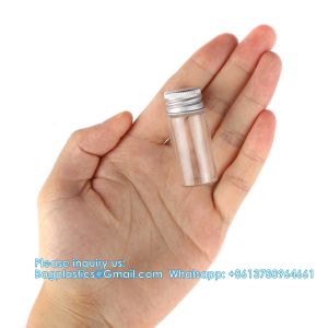 100 Sets Small Glass Bottles With Aluminum Cap Screw Top Lids 5 Milliliter Tiny