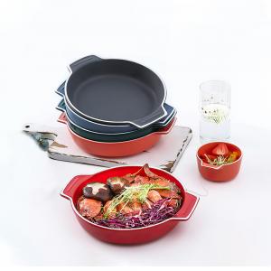 China Large Round Ceramic Tray , Non Stick Porcelain Baking Pan Nordic Style on sale