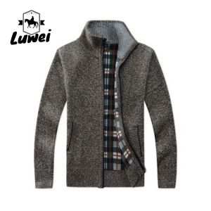 Wholesale Winter Thick Warm Turtleneck Giacca Oversize Utility Elastic Men's Knitwear Cardigan Zipper Knitted Sweater Jackets from china suppliers