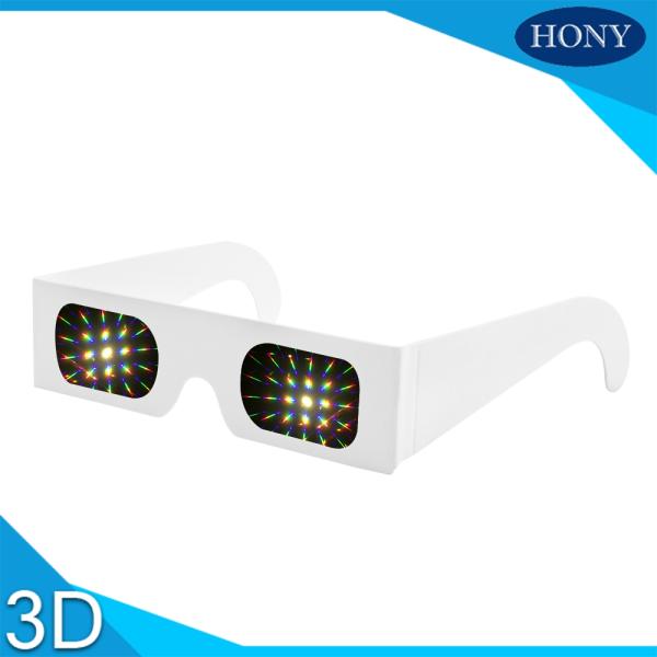 Wide Angle Diffraction Glasses With Rainbow Fireworks Lens For Events Use