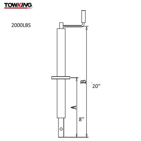 Durable ISO9001 Certification 2000lbs RV Trailer Jack Top Wind