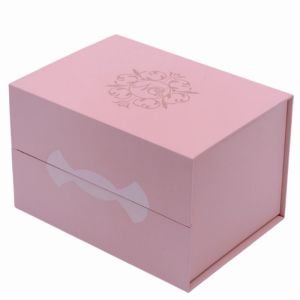 Rectangular Pink Gift Packaging Boxes CMYK Printing Customized