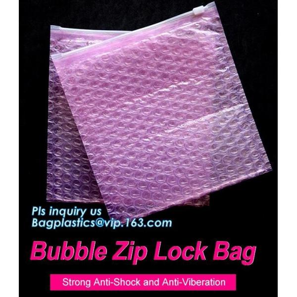 Quality reusable air bubble stationery packaging bags envelope shock proof bag with slider zip lock for fragile articles, zip for sale