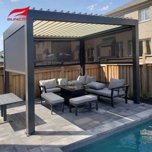 China Freestanding Motorized Aluminum Pergola 3x6m For Office Space on sale